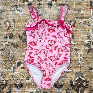 Pink Butterfly Kids Swimsuit